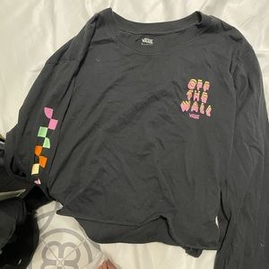 Half t shirt long sleeve vans black
